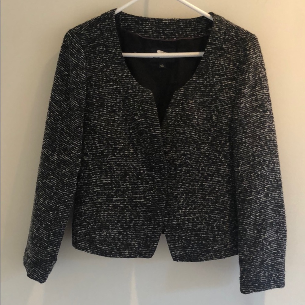 Black and white tweed blazer
